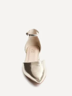 Goud - Linzi Dolly pumps met lage blokhak en wijde pasvorm