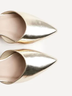 Goud - Linzi Dolly pumps met lage blokhak en wijde pasvorm