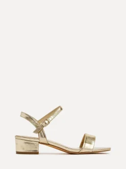 Goud - Linzi Kezzi minimalistische sandalen met lage blokhak