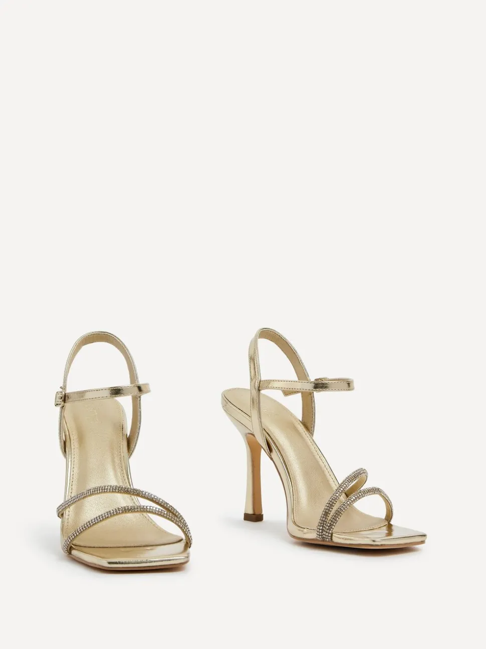 Goud - Linzi Mesmerize Diamanté Embellished Strappy Heel
