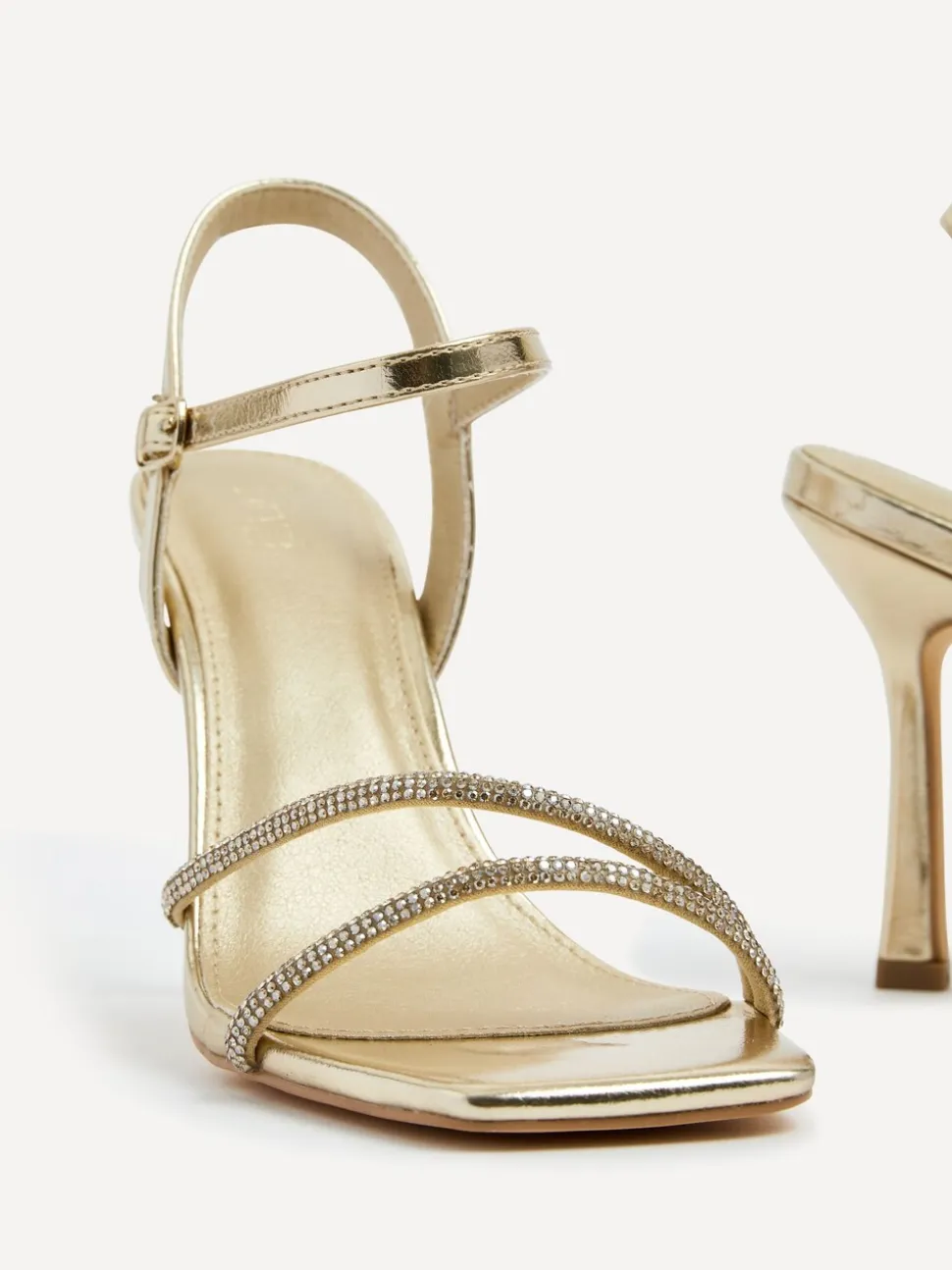 Goud - Linzi Mesmerize Diamanté Embellished Strappy Heel