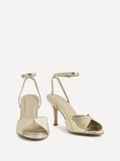 Goud - Linzi Parlour Peep Toe Stiletto Heel Sandals