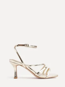 Goud - Linzi Reflect Wide Fit Strappy Heeled Sandals