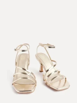 Goud - Linzi Reflect Wide Fit Strappy Heeled Sandals