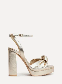 Goud - Linzi Ruba Platform Heels With Knotted Front Strap