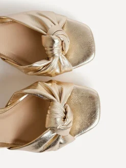 Goud - Linzi Ruba Platform Heels With Knotted Front Strap