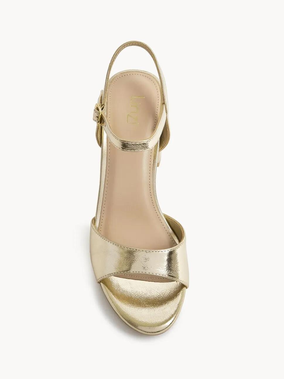 Goud - Linzi Soul Open Back Barely There Block Heel Sandals