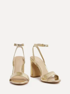Goud - Linzi Trance Block Heel Sandals