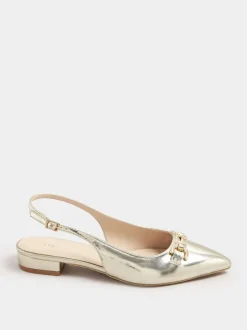 Goud - Long Tall Sally Metal Trim Sling Back Shoes