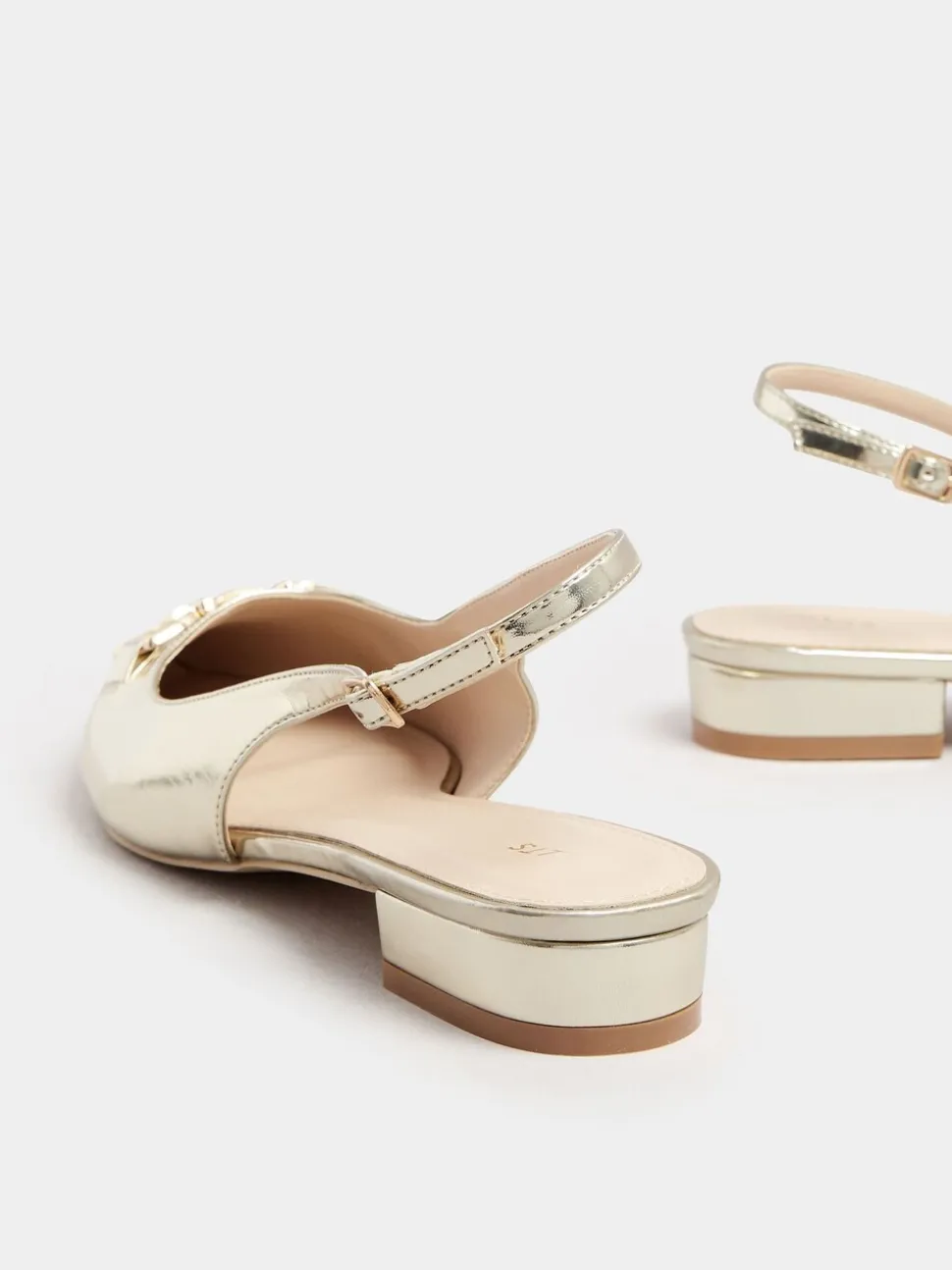 Goud - Long Tall Sally Metal Trim Sling Back Shoes