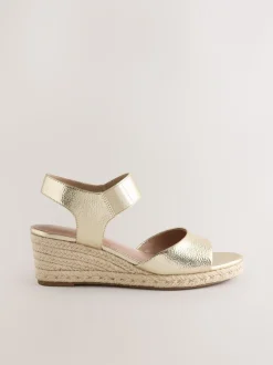 Goud - Ronde Teen Elastische Riem Detail Sleehakken
