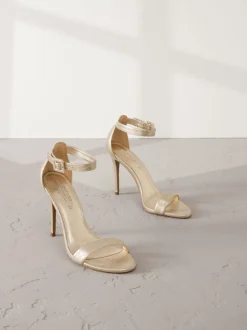 Goud - Signature Premium leren sandalen met hoge ronde neus