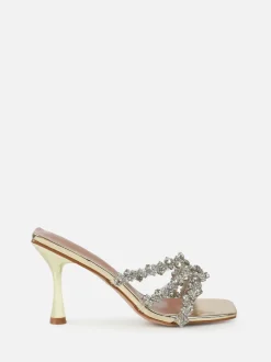 Goud - Simmi London Blushing Diamante Mid Heel Mules