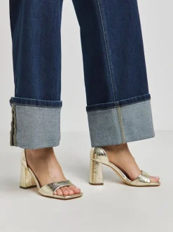 Goud - Simply Be Barely There sandalen met blokhak en extra wijde pasvorm
