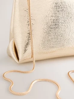 Goud - Sparkle Detail Snap Clutch Bag