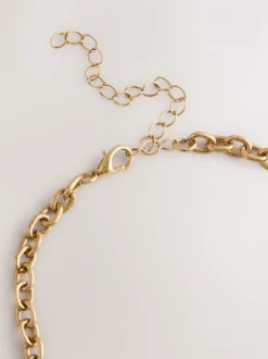 Goudkleurig - Cluster Heart Charm Long Necklace