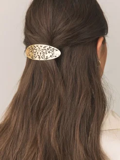 Goudkleurig - Floral Detail Hair Barrette