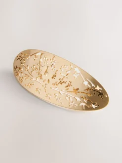 Goudkleurig - Floral Detail Hair Barrette