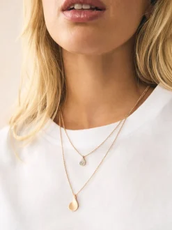 Goudkleurig - Gelaagde ketting met glinsterende blaadjes