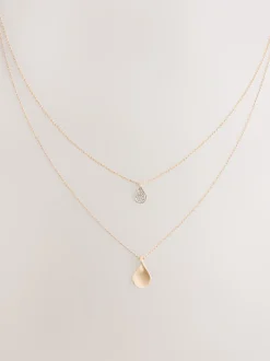 Goudkleurig - Gelaagde ketting met glinsterende blaadjes