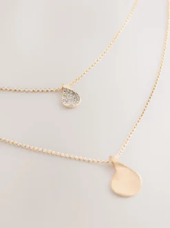 Goudkleurig - Gelaagde ketting met glinsterende blaadjes