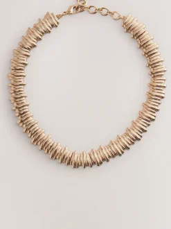 Goudkleurig - Geribbelde kraagketting