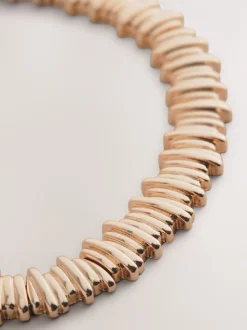 Goudkleurig - Geribbelde kraagketting