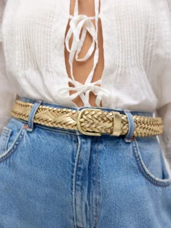 Goudkleurig - Hand Plaited Leather Belt