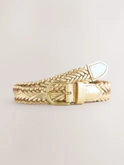 Goudkleurig - Hand Plaited Leather Belt