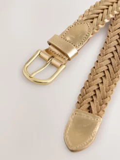 Goudkleurig - Hand Plaited Leather Belt
