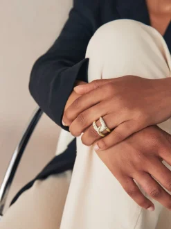 Goudkleurig - Interlink Sparkle Ring