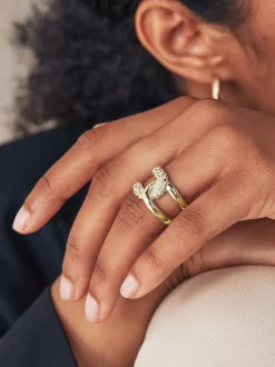 Goudkleurig - Interlink Sparkle Ring