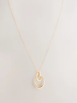 Goudkleurig - Ketting met hangertje van vereende ringen
