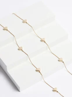 Goudkleurig - Lange draadketting met hartje
