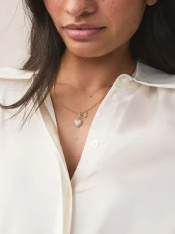 Goudkleurig - Lariat-halsketting met Hart draad