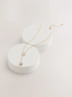Goudkleurig - Lariat-halsketting met Hart draad
