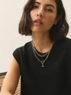 Goudkleurig - Layered T-Bar Chain Necklace