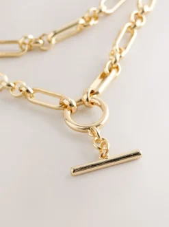 Goudkleurig - Layered T-Bar Chain Necklace