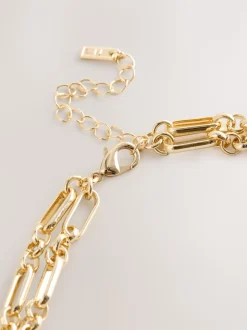 Goudkleurig - Layered T-Bar Chain Necklace