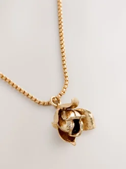 Goudkleurig - Long Flower Necklace
