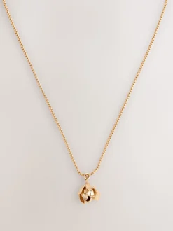 Goudkleurig - Long Flower Necklace
