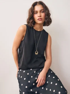 Goudkleurig - Open Circle Drop Long Necklace