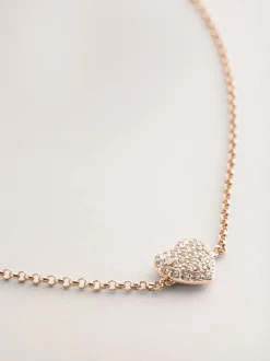 Goudkleurig - Pave Heart Anklet