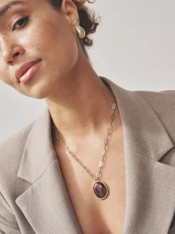 Goudkleurig - Resin Paperclip Chain Necklace
