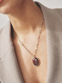 Goudkleurig - Resin Paperclip Chain Necklace