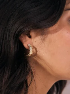 Goudkleurig - Ridged Hoop Earrings