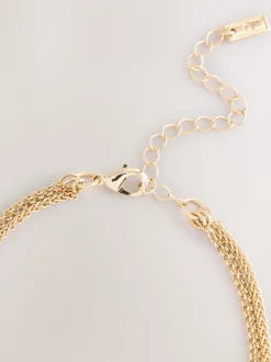 Goudkleurig - Sparkle Detail Layered Drop Necklace