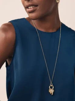 Goudkleurig - Stacked Hoop Pendant Necklace