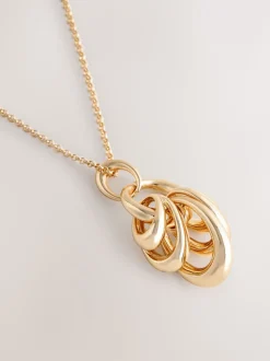 Goudkleurig - Stacked Hoop Pendant Necklace