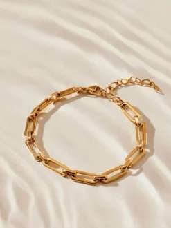 Goudkleurig - Stainless Steel Paperclip Chain Bracelet